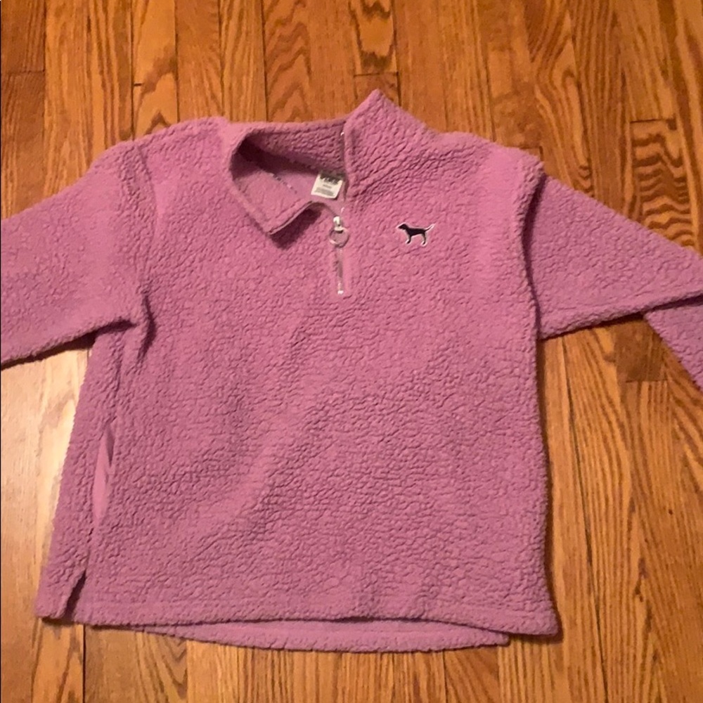 PINK Pink/purple teddy quarter zip from PINK